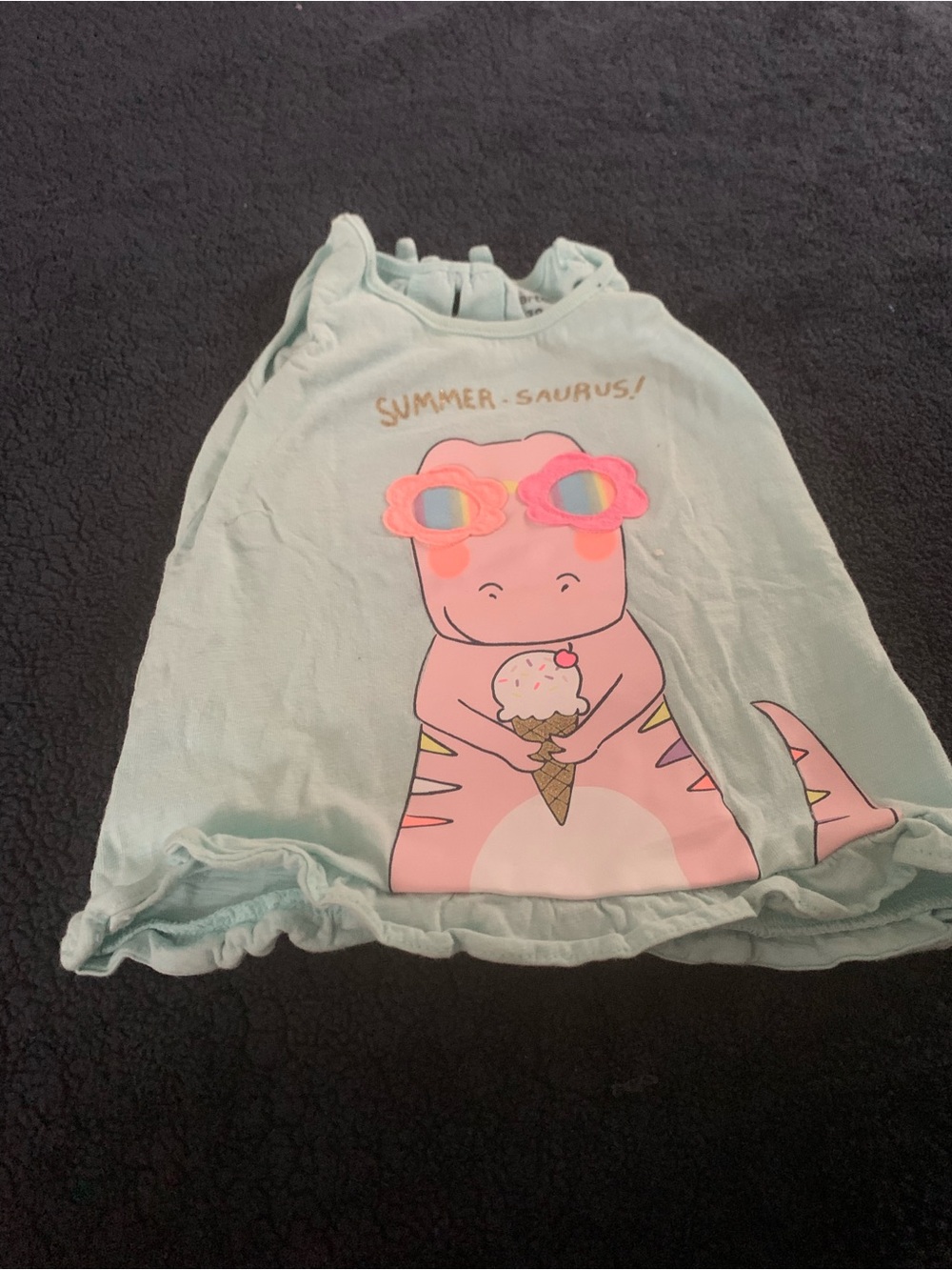 Girls' Mint Green 'Summer-Saurus' Dino Tank Top